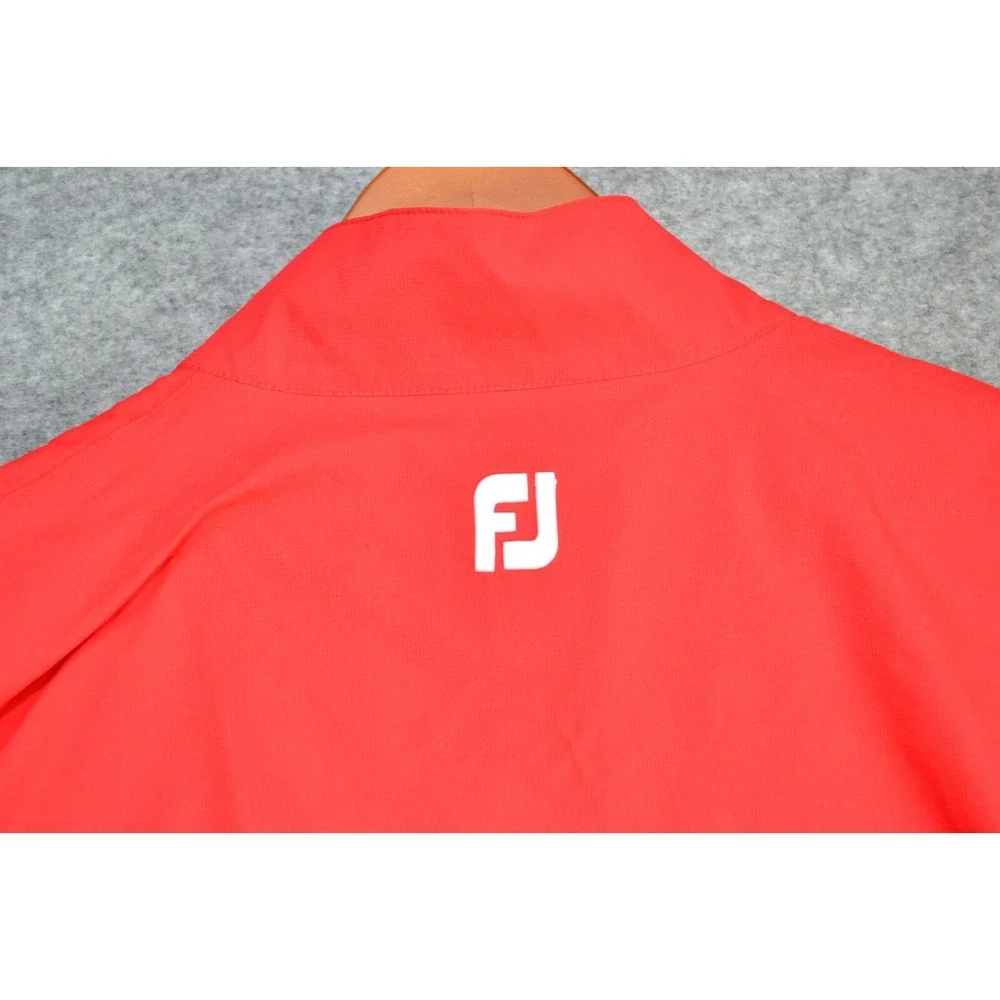 FootJoy Hydro Lite‎ Jacket Golf Coats Mens Large Red Gray Full Zip Long Sleeve